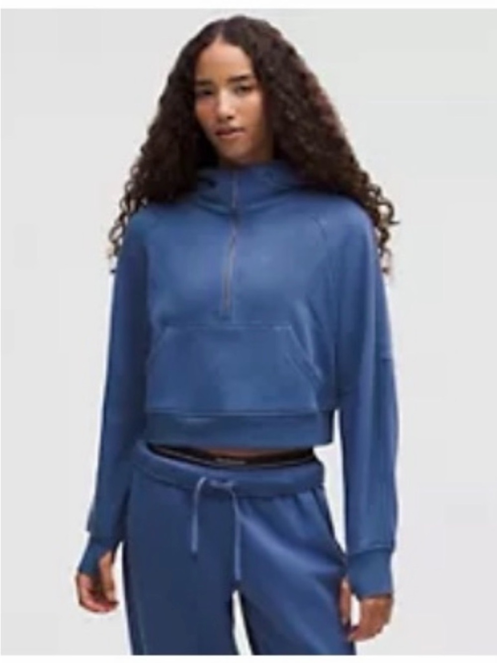 lululemon athletica Navy Blue Half-Zip Hoodie Sweater